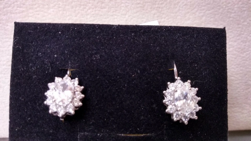 Orecchini in argento 925 con pietre brillantini - Immagine 1 di 1