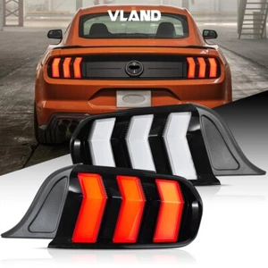 2xVLAND LED Clear Rear Tail Lights For 2015-2023 Ford Mustang 5 Modes Sequential - Picture 1 of 12