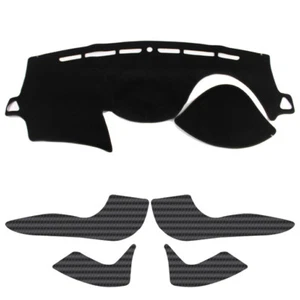Carbon Fabric Door Panel with Black Dash Mat for 07/2011~2018 Hyundai Accent 5dr - Picture 1 of 12