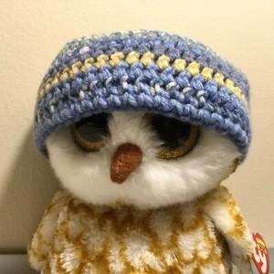Set of 2 Childs's Blue Hand Crocheted Hat and Headband - Never Worn - Picture 1 of 5
