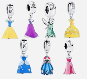 Disney Princess Charm Set 925 Sterling Silver New - Picture 1 of 10