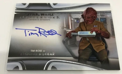 2021 STAR WARS MASTERWORK CARD AUTOGRAPHED CARD TR TIM ROSE AS ADMIRAL ACKBAR - Image 1 of 2
