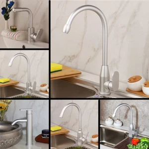 Space Aluminium Kitchen Sink Bathroom Basin Mixer Faucet Chrome Single Lever Tap - Bild 1 von 48