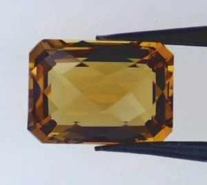 SUNSET QUARTZ 10x8 MM EMERALD CUT CHECKERBOARD TOP SENSATIONAL COLOR AAA F-324 - Picture 1 of 1