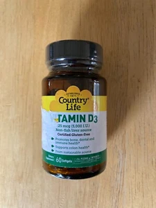 Country Life Vitamin D3 5000 IU 60 Softgels - Picture 1 of 3