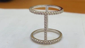 Nordstrom Cubic Zirconia Double Rings Size 5 NWOT $130 #9 - Picture 1 of 5