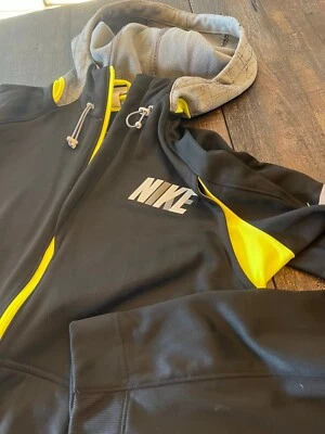NWT - Mens NIKE Black/Bright Yellow THERMA FIT Hooded Jacket (MED) - Image 1 of 4