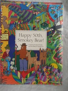 SEALED 1993 Happy 50th SMOKEY BEAR Forest Service Smithsonian BOOK Puzzle POSTER - Picture 1 of 6