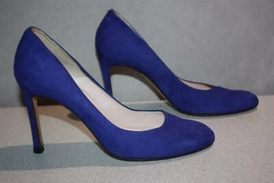 MINELLI Escarpins Talons Très Fins Cuir Bleu T 40 TBE - Photo 1/4