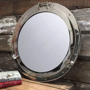 Chrome Finish 24in Canal Boat Porthole Window Glass Ship Window Wall Porthole - Picture 1 of 4