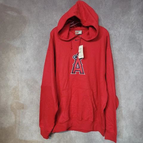 NWT Vintage Nike Team Los Angeles Anaheim Angels Center Swoosh Hoodie Mens 2XL Cover