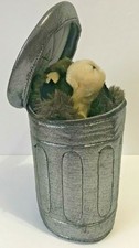 FOLKMANIS Raccoon in Garbage Can Hand Puppet Toy #2321 Please Recycle