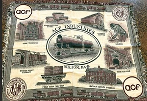 ACF INDUSTRIES American Car Foundry Eisenbahn Zug Werbung Souvenir GOBELIN - Bild 1 von 7