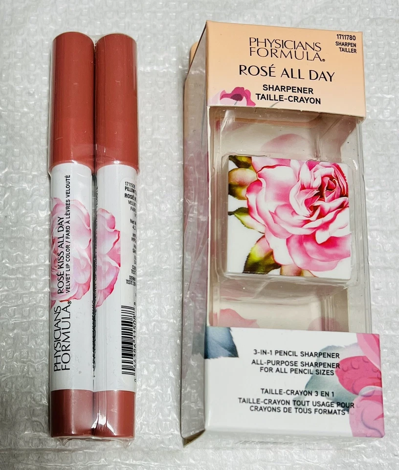 2X Physicians Formula Rosé Kiss All Day Velvet Lip Color First Kiss & Sharpener - Image 1 of 1