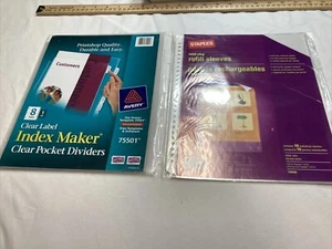  Pack Of Two Clear Pocket Dividers And refill sleeves factory sealed - Picture 1 of 15