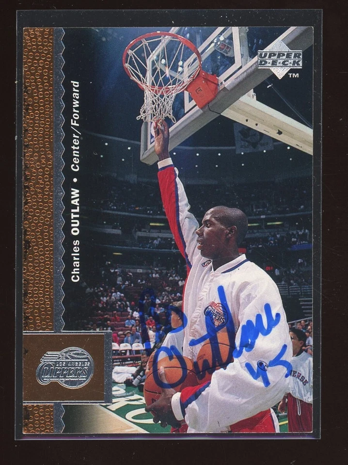 1996-97 Upper Deck CHARLES BO OUTLAW Signed Card autograph AUTO CLIPPERS - Image 1 of 1
