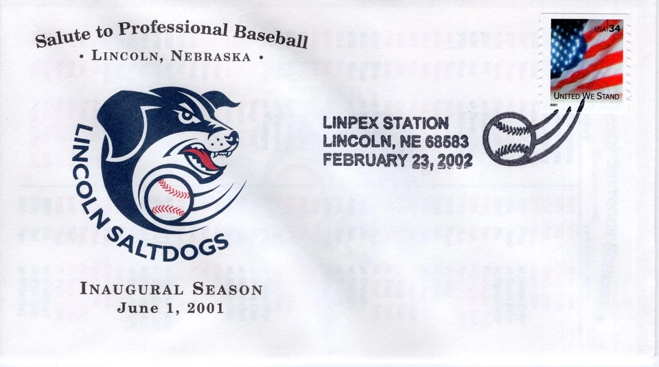 LINCOLN SALTDOGS,  LINCOLN, NE  2002  FDC20091 - Image 1 of 1
