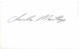 CARTOLINA INDICE FIRMATA 3x5 di charlie montoyo! OTTIMO AUTOGRAFO! - Foto 1 di 1