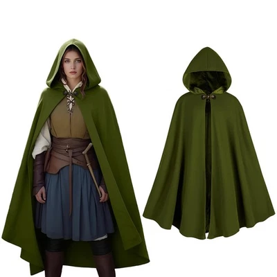 Capa de veludo feminina com capuz, capa de fivela medieval renascentista, fantasia de Halloween... - Imagem 1 de 4