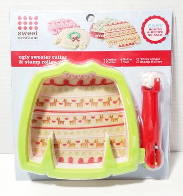 NUEVO Sweet Creations Feo Suéter Cortador Sello Rodillo Galleta Navidad  Foto 1 de 4