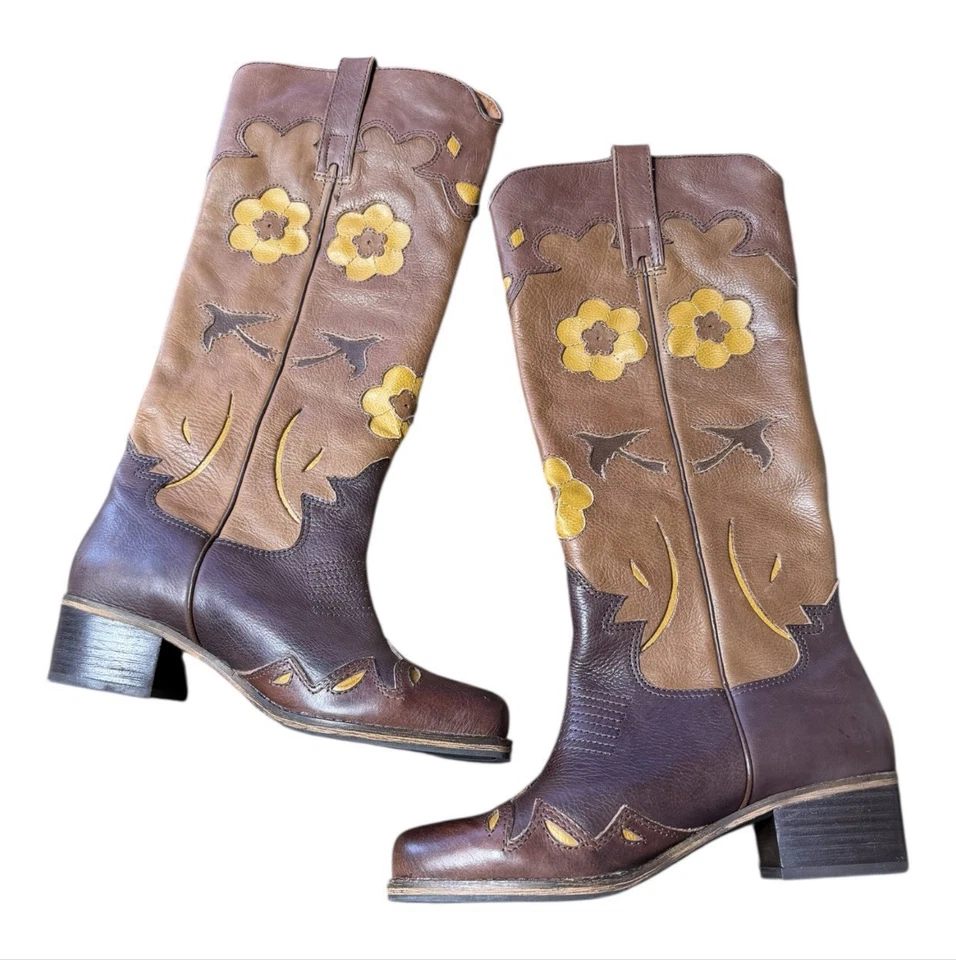 Botas de Vaquero Vintage Y2K Lucky Brand Florales Talla 6.5 Foto 1 de 4