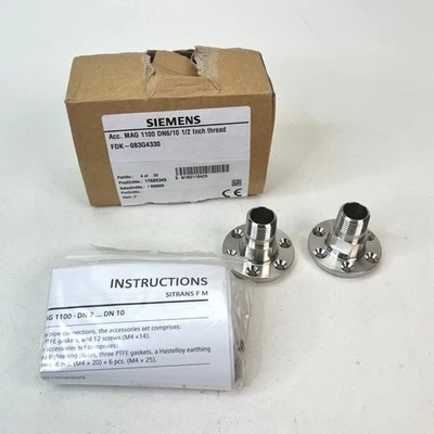 Siemens MAG 1100 DN6/10 1/2 Inch Thread FDK-083G4330 Flange Adapters - Image 1 of 4