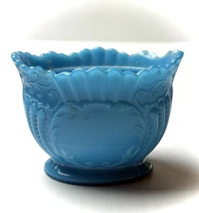 Vintage Milk Blue Glass Sugar Bowl Candy Dish Glassware 3.5” T 4” W - Picture 1 of 10