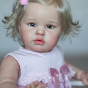 22inch Reborn Baby Doll Finished Toddler Girl Rooted Hair Realistic Baby Gifts - Picture 1 of 4