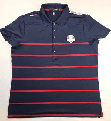 Пуловер женский RLX Ralph Lauren XL синий красный США Ryder Cup 2020 для гольфа в полоску rea - Изображение 1 из 4