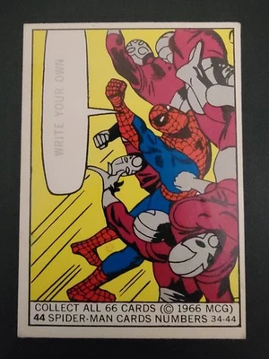 1966 Donruss Marvel Card #44 Spider-Man Steve Ditko Few Creases & Stains VG/FN - Image 1 of 3