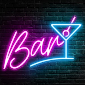 Bar Neon Sign for Home Bar, LED Bar Sign for Man Cave Pub Cocktails Party - - Picture 1 of 9