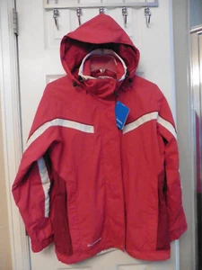 NWT Columbia Vertex Jacket Red & White Detachable Hood Outer Shell-Women's Small - Picture 1 of 7