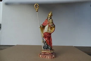 HL. RUPERT von SALZBURG 26cm HOLZFIGUR SKULPTUR Bischofstab Salzfass Kemperling - Picture 1 of 17
