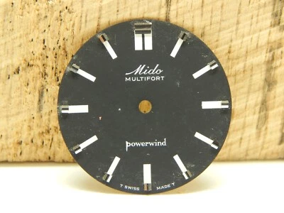 Винтажные часы Mido циферблат черный 28,98 мм Multifort Powerwind белые и серебряные маркеры - Изображение 1 из 4