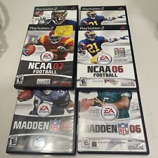 Lot of 6 PlayStation 2 Football games madden 06-7 NCAA 05-6(2)-7 W/Bk Untested