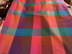 48”w Silk Multicolored Plaid Fabric From Designer ￼ - Picture 1 of 5