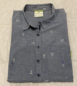 KATHMANDU Women’s Long Sleeve Organic Cotton Hemp Arrow Print Shirt ~ Size 12 - Picture 1 of 7