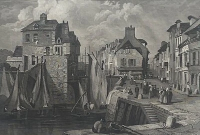 Honfleur Calvados gravure de 1834 France - Photo 1/4