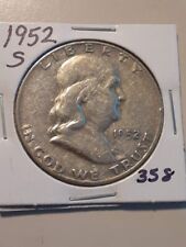 1952-S San Francisco Mint Franklin Silver Half Dollar US 50c coin 358-49