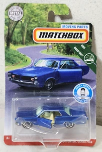 Matchbox Moving Parts MBX Road Trip '64 Pontiac Grand Prix 1/64 Blue Car Toy - Picture 1 of 8