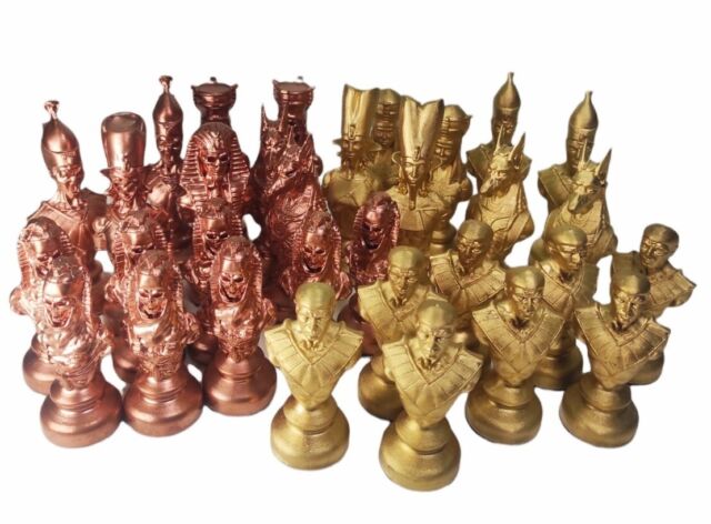 Gold and Silver Egyptian Chess Set – Chess House