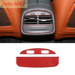 Red Carbon Fiber Rear Air Outlet Vent Panel Trim Fit for Maserati Ghibli 2014-22 - Bild 1 von 7