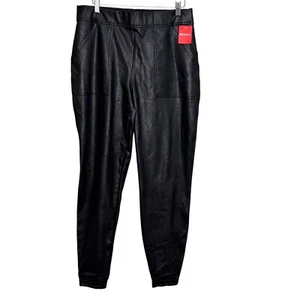 SPANX Jogginghose Hose Größe Large schwarz Kunstleder NEU 148 $ - Bild 1 von 10