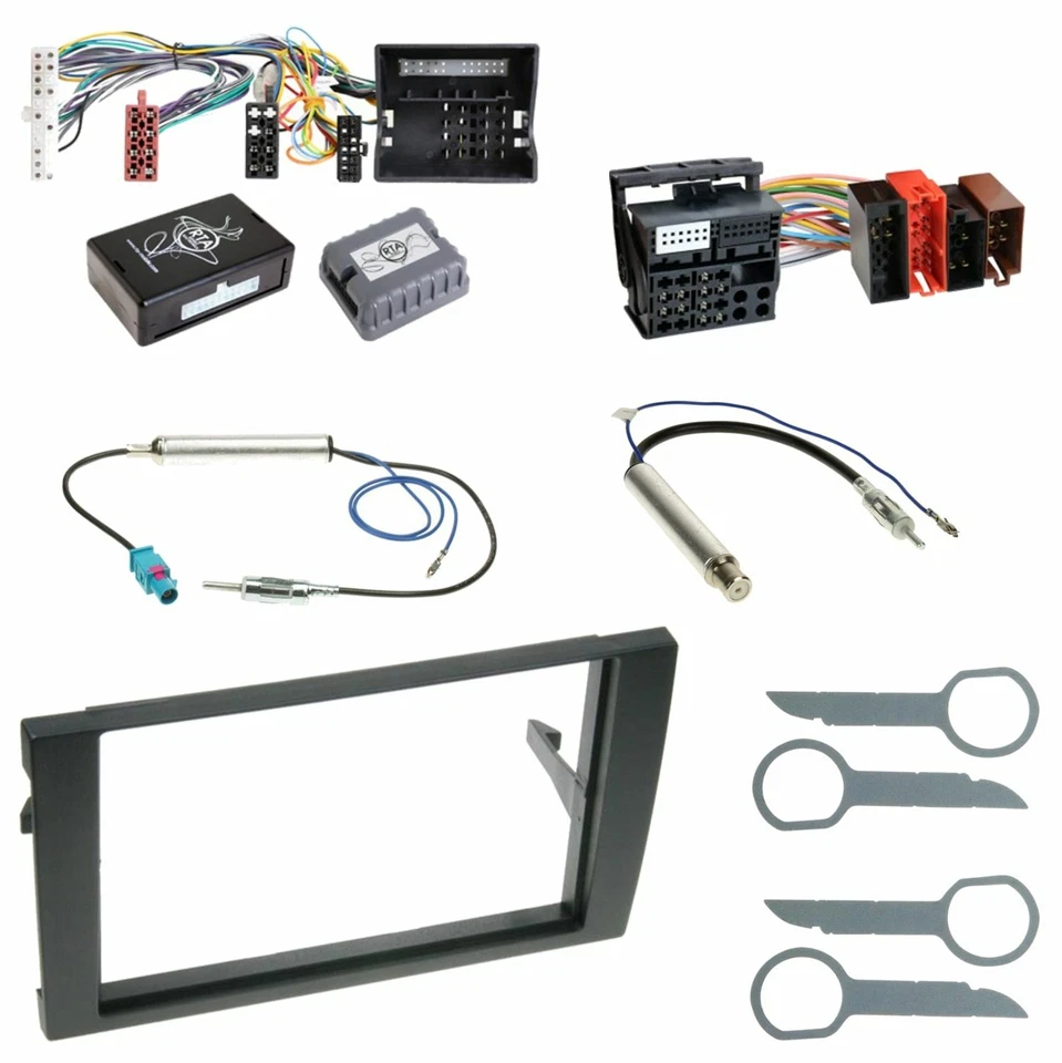 Autoradio Einbauset für Audi A4 B6 B7 Seat Exeo 2-DIN Adapter Radioblende - Bild 1 von 1