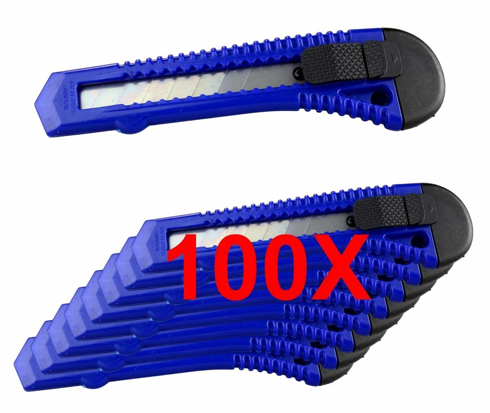 Cuttermesser 100x Paketmesser Teppichmesser Kartonmesser 18mm - Bild 1 von 1