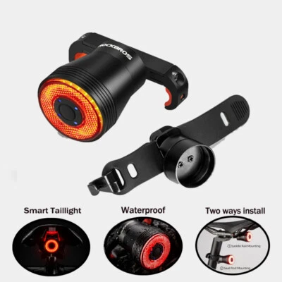ROCKBROS Bike TailLights Smart Brake Sensor Rear Lights USB Charging Waterproof - Image 1 of 4