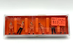 Preiser 14002 HO Scale Railroad Workers Orange Outfits - Picture 1 of 5