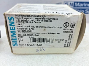 Siemens 3SB3 604-6BA20 Red Indicator Light With Lens - Picture 1 of 7