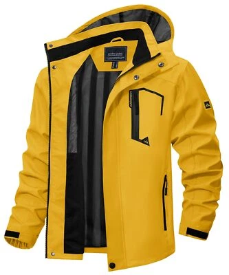 Chaqueta impermeable ligera al aire libre para hombre Chaquetas de lluvia con capucha a prueba de viento Foto 1 de 4