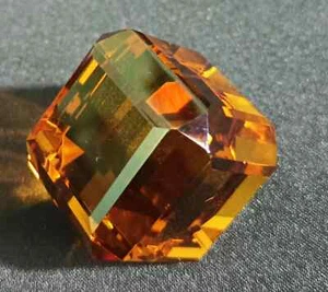 EGL Certified Natural 100 Ct Brazilian ORANGE Topaz Cube CUT Loose Gemstone - Picture 1 of 6